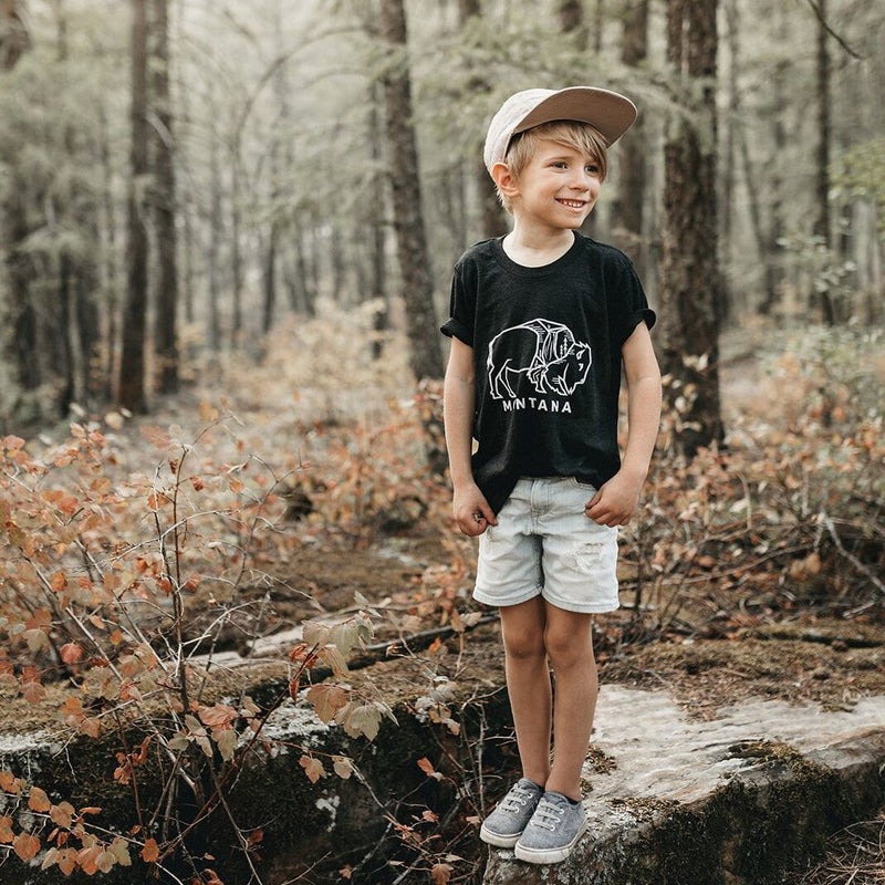 Bison Kids Tee - Charcoal