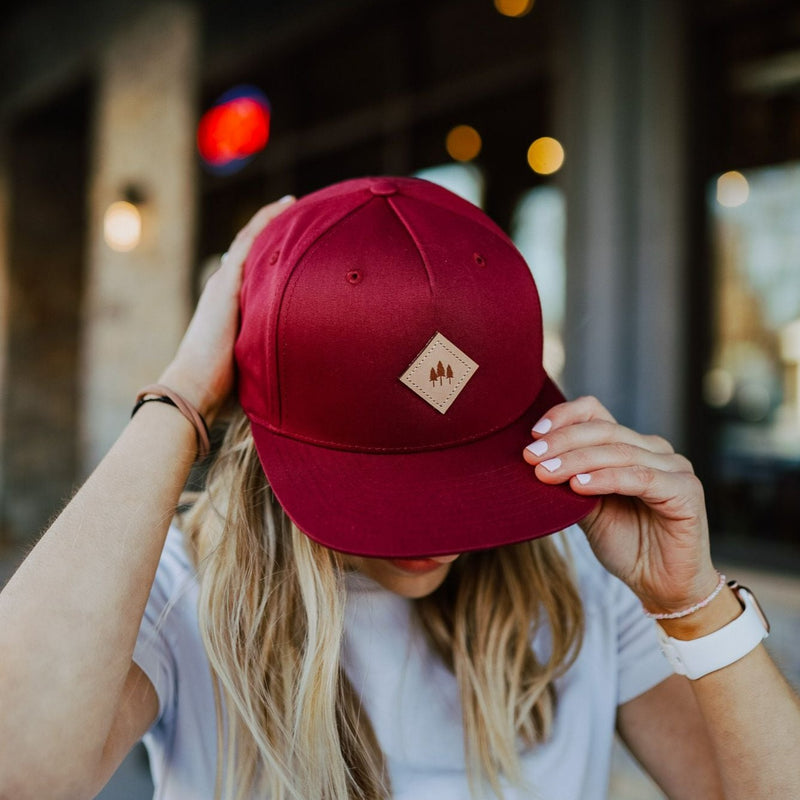 Three Tree Leather Patch Trucker - Berry - The Montana Scene