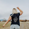 Take Me to the Wildflowers Ladies Rolled Sleeve - Navy - The Montana Scene