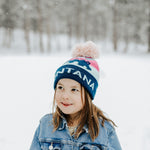 Mountain Bear Kids Beanie - Pink/Navy