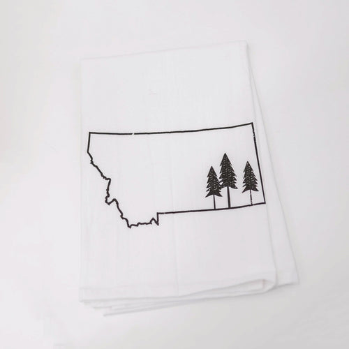 Montana Tree Outline Tea Towel - The Montana Scene