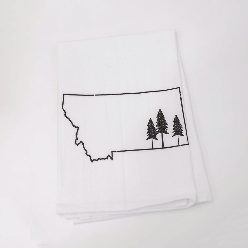 Montana Tree Outline Tea Towel