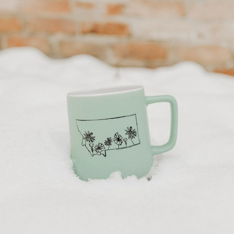 Montana Wildflower Ceramic Mug - Powder Blue - The Montana Scene