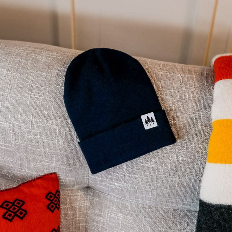 Three Tree Foldover Beanie - Navy - The Montana Scene