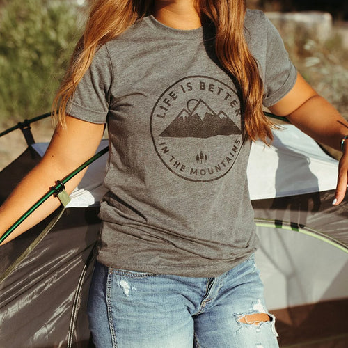 Life is Better in the Mountains Unisex Tee - Grey - Discontinued