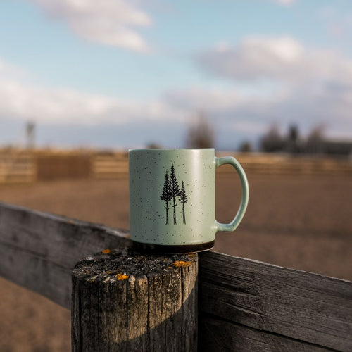 Rustic Three Tree Ceramic Mug - Sage