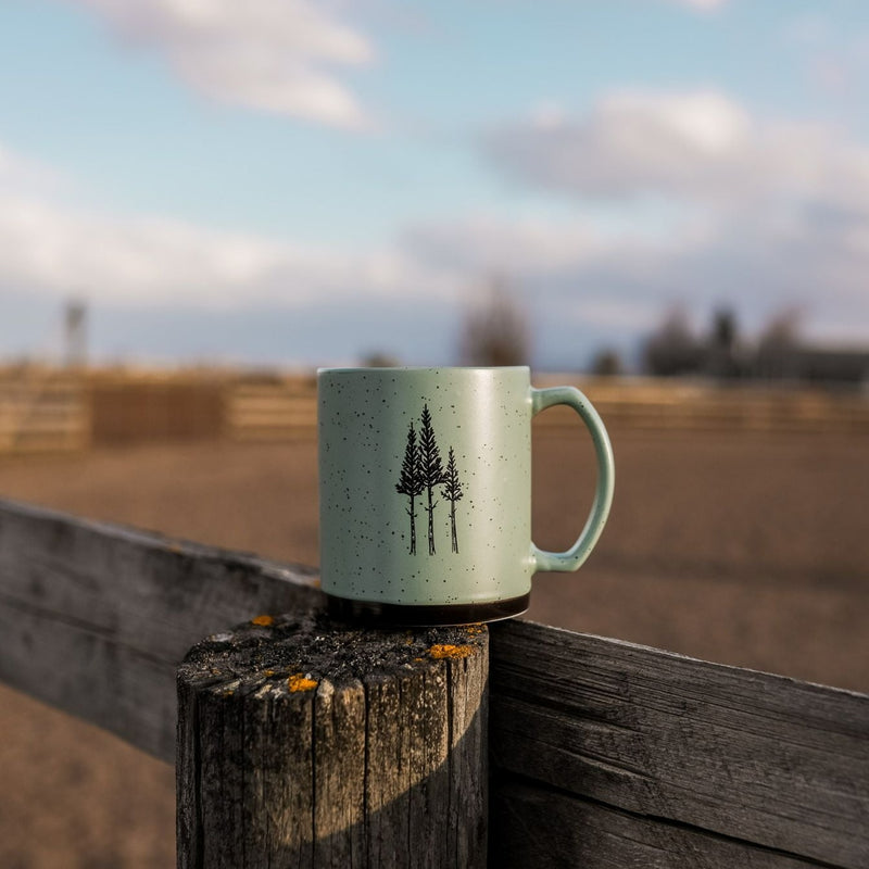 Rustic Three Tree Ceramic Mug - Sage