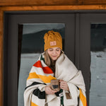 Bison Cable Knit Beanie - Mustard