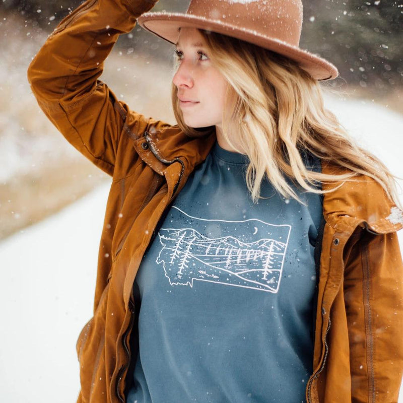 Starry Road Unisex Tee - Blue Jean - The Montana Scene