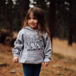Montana Bear Kids Hoodie - Grey