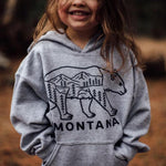 Montana Bear Kids Hoodie - Grey