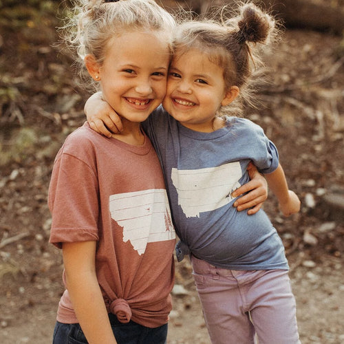 Montana Trees Kids Tee - Mauve
