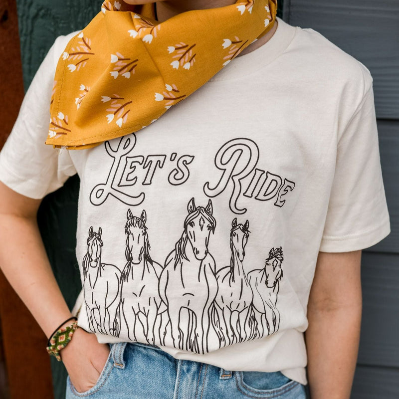 Let's Ride Kids Tee - Natural