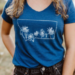 Montana Wildflower Ladies Tee - Blue - The Montana Scene