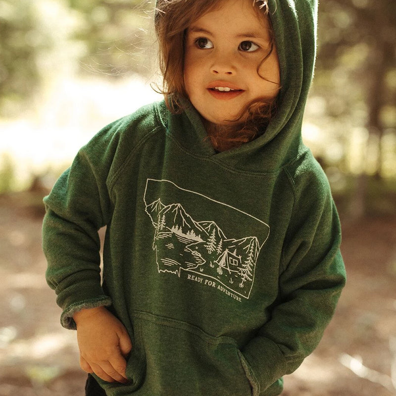 Ready for Adventure Toddler Hoodie - Green - The Montana Scene
