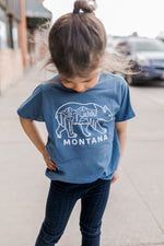 Montana Bear Toddler Tee - Indigo - The Montana Scene