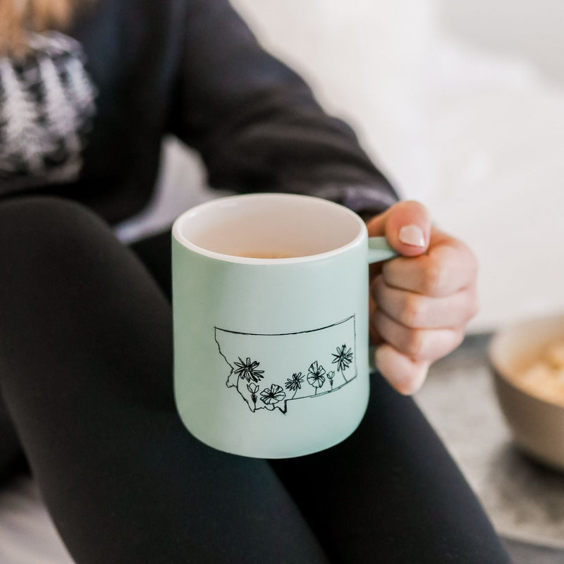 Montana Wildflower Ceramic Mug - Powder Blue