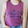 Montana Fish Ladies Muscle Tank - Berry - The Montana Scene