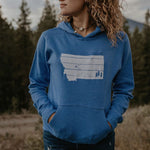 montana trees hoodie blue