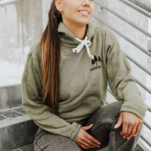 Montana 3 Tree Unisex Hoodie - Olive