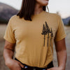 Rustic Three Tree Unisex Tee - Mustard - The Montana Scene