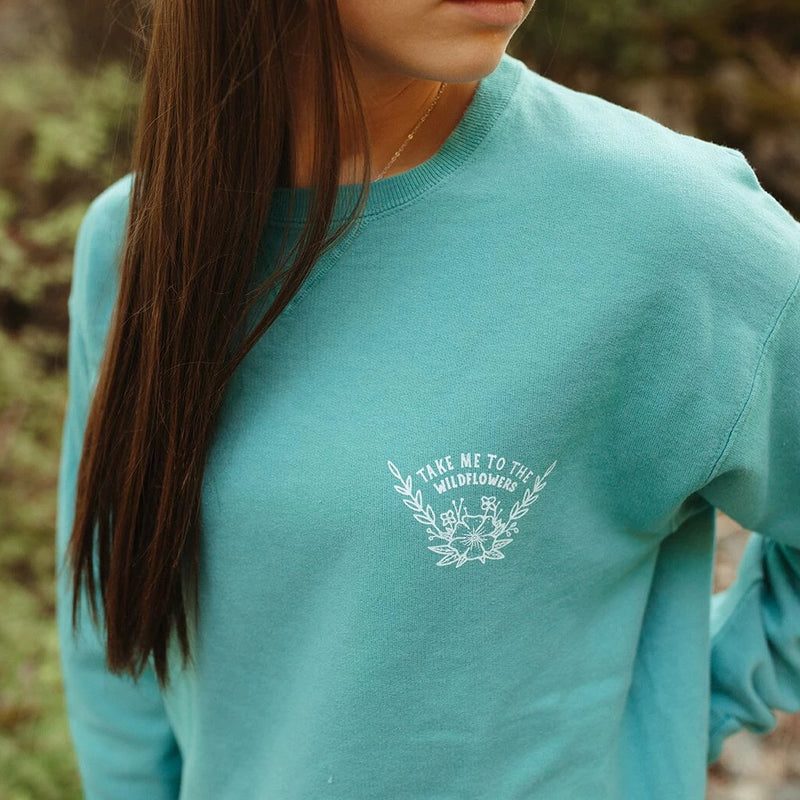Take me to the Wildflowers Unisex Pullover - Teal