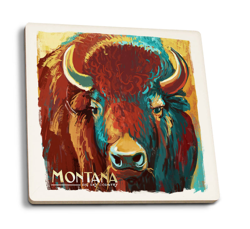 Montana Big Sky Country Bison Coaster