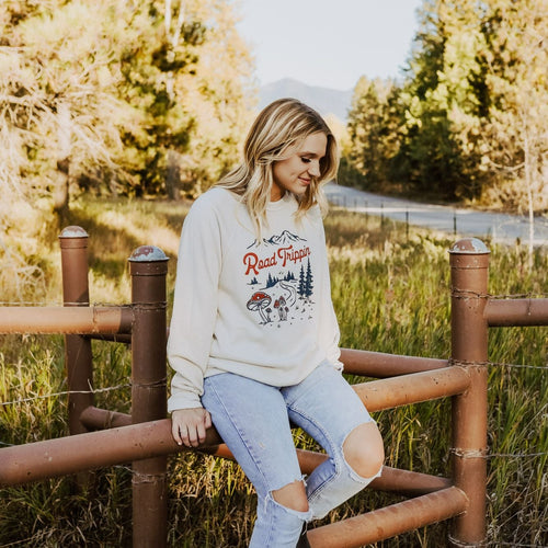 Road Trippin Unisex Pullover - Heather Dust