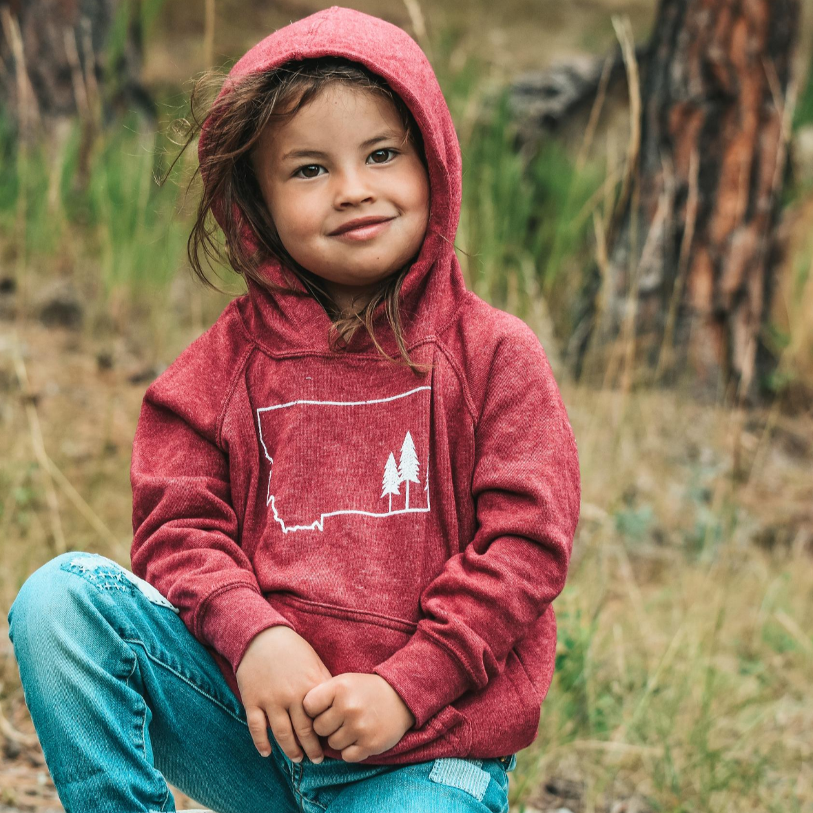 Trække på skillevæg Turbulens Montana Tree Outline Toddler Hoodie - Red – The Montana Scene