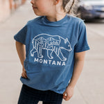Montana Bear Toddler Tee - Indigo