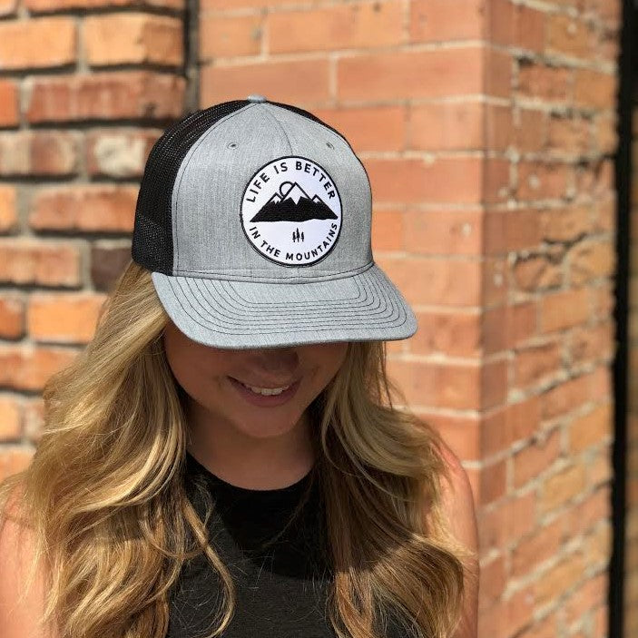 Life is Better in the Mountains Trucker - Grey