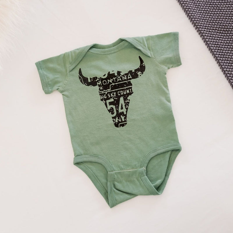 Skull Onesie - Sage - The Montana Scene