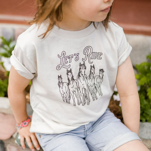 Let's Ride Toddler Tee - Heather Dust - The Montana Scene