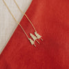 Rustic Three Tree Necklace - Gold