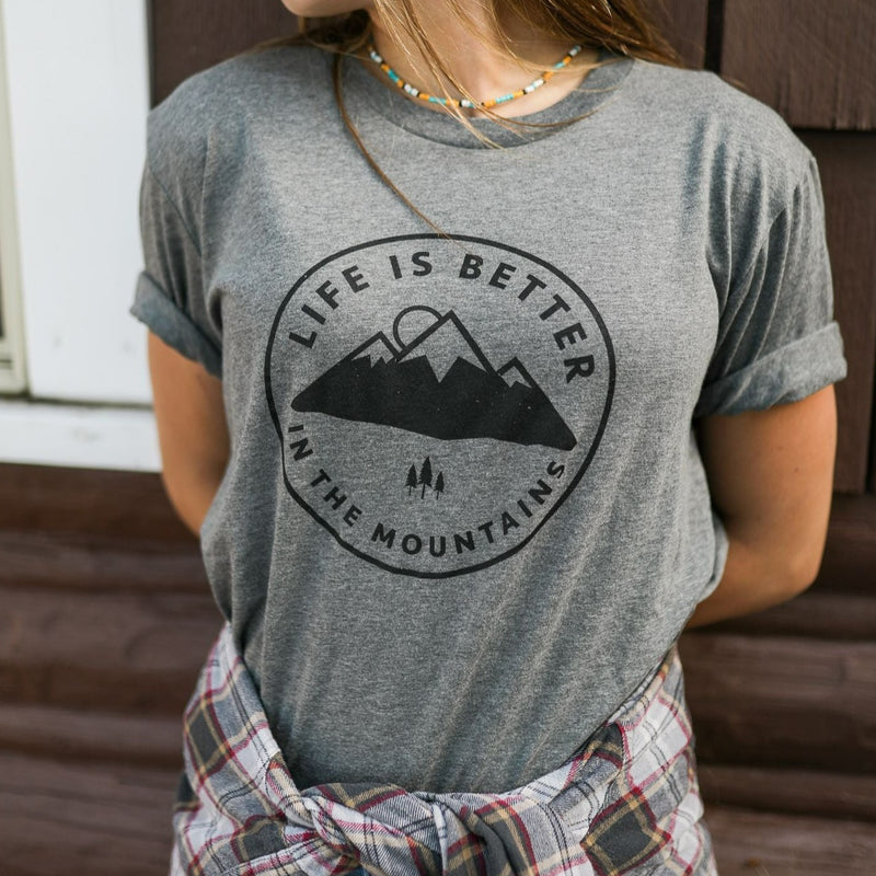 Life is Better in the Mountains Unisex Tee - Grey