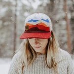 Ranges Flatbrim Unisex Trucker - Maroon/Sunset