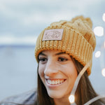Bison Cable Knit Beanie - Mustard