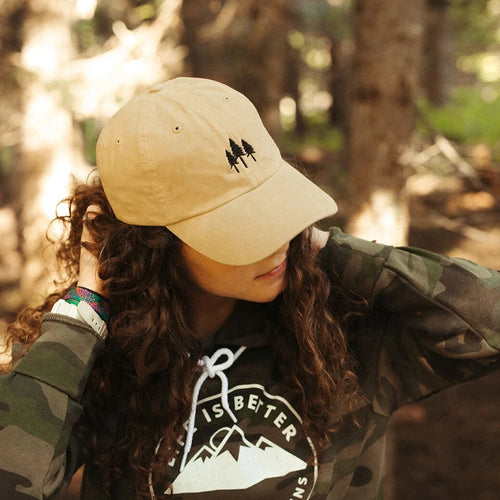 3 tree dad hat yellow