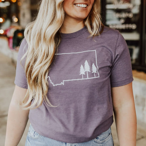 Montana Tree Outline Unisex Tee - Lavender - The Montana Scene