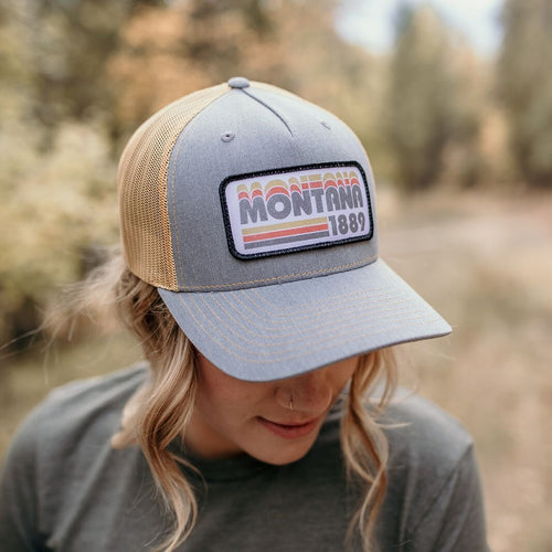 montana retro trucker gold