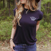 Take Me to the Wildflowers Ladies Rolled Sleeve - Navy - The Montana Scene