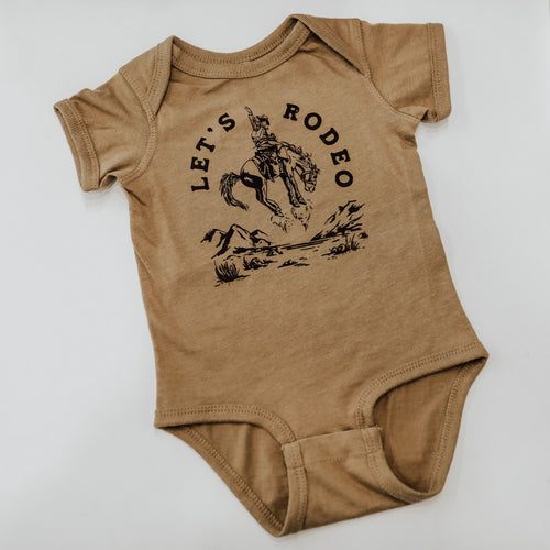 Let's Rodeo Onesie - Coyote Brown - The Montana Scene