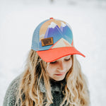 Primary Mountains Kids Trucker - Red/Blue - The Montana Scene