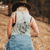 Take Me To the Wildflowers Ladies Muscle Tank - Dusty Blue - The Montana Scene