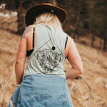 Take Me To the Wildflowers Ladies Muscle Tank - Dusty Blue - The Montana Scene