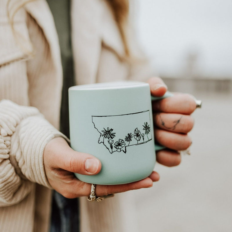 Montana Wildflower Ceramic Mug - Powder Blue