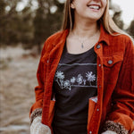 Montana Wildflower Ladies Tee - Blue/Charcoal