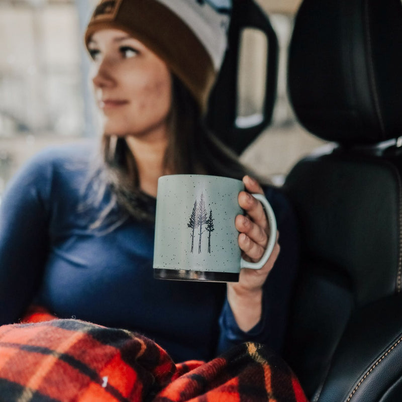 Rustic Three Tree Ceramic Mug - Sage - The Montana Scene