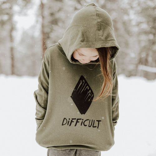Difficult Toddler Hoodie - Olive - The Montana Scene
