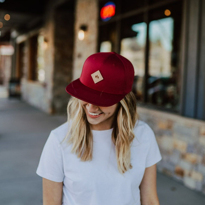 Three Tree Leather Patch Trucker - Berry - The Montana Scene